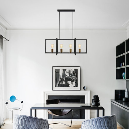 Gracie Oaks Barkingside 4 Light Kitchen Island Linear Pendant